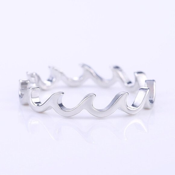 Wave Fire Minimalist Simple Trendy Anillos Lovely Rings for Women, PD076 - Picture 1 of 6